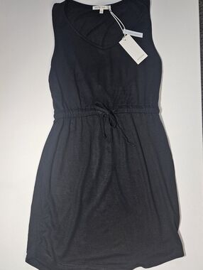 NWT Antistar Midi Shift Dress Womens Small Black Casual Minimalist Cocktail Part